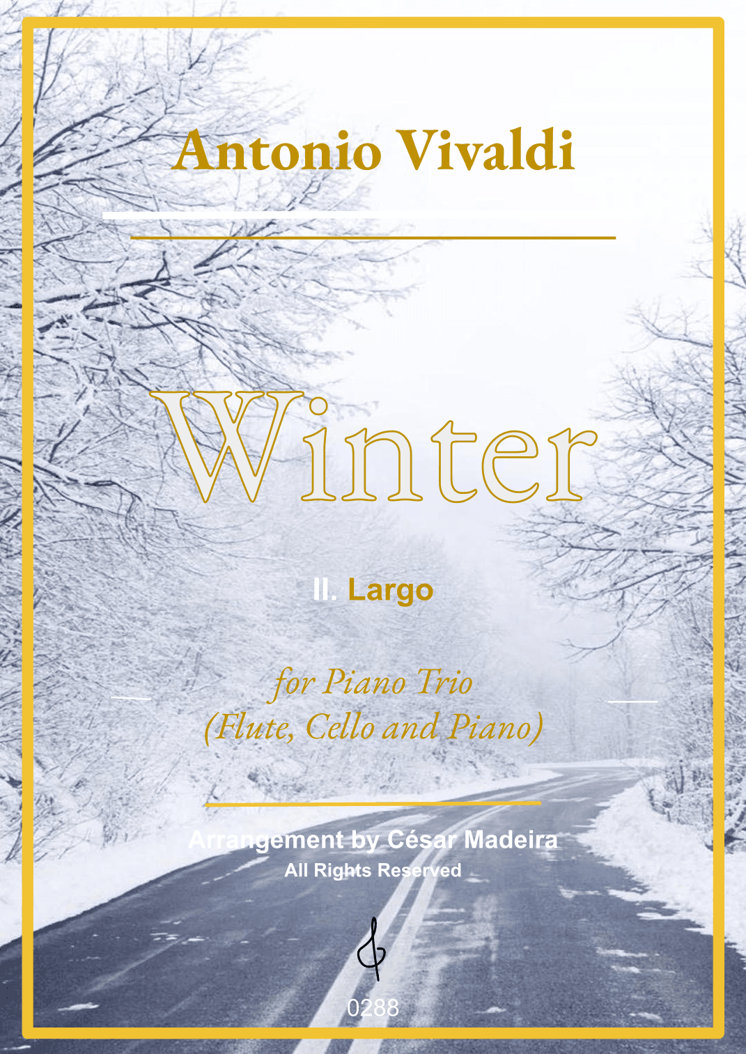 Winter by Vivaldi - Flute, Cello and Piano - II. Largo (Full Score) (arr. César Madeira)