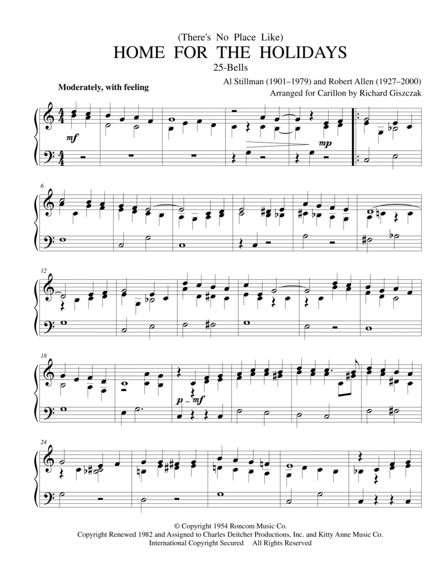 (there's No Place Like) Home For The Holidays (arr. Richard Giszczak)