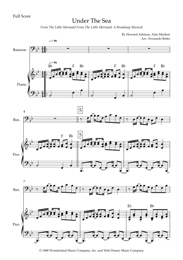 Under The Sea (arr. Fernando Britto)