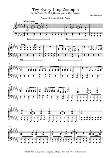 Try Everything (arr. Abdul Adhl Azeez)