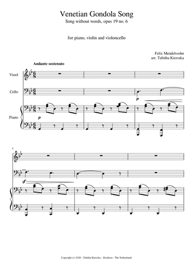 Venetian Gondola Song (arr. Tabitha Kierszka)