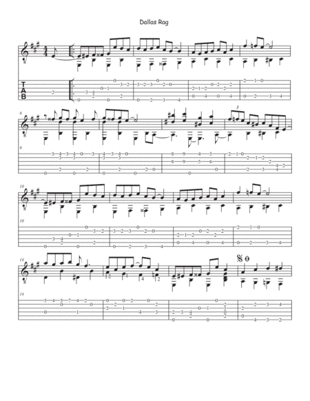 Dallas Rag TAB (arr. William Tiger Fitzhugh)