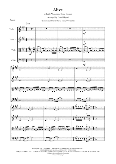 Alive (arr. David Miguel)