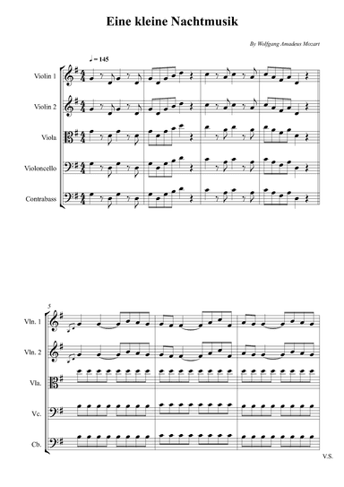 Eine kleine Nachtmusik (Easy) (arr. Wesley S. SIlva)