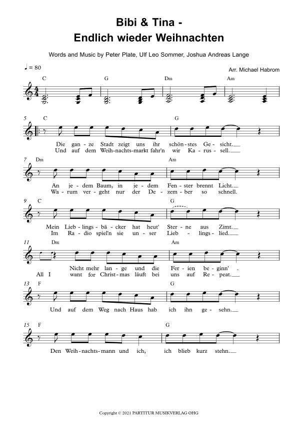 Endlich Wieder Weihnachten (arr. Michael Habrom)