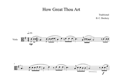 How Great Thou Art (Viola Solo) (arr. B. C. Dockery)