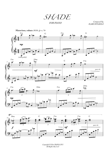 SHADE for piano