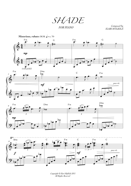 SHADE for piano
