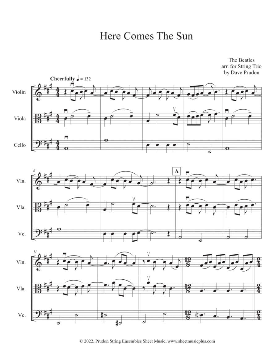 Here Comes The Sun (arr. Prudon String Ensembles)