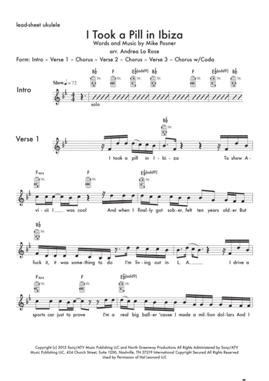 I Took A Pill In Ibiza (arr. Andrea La Rose)