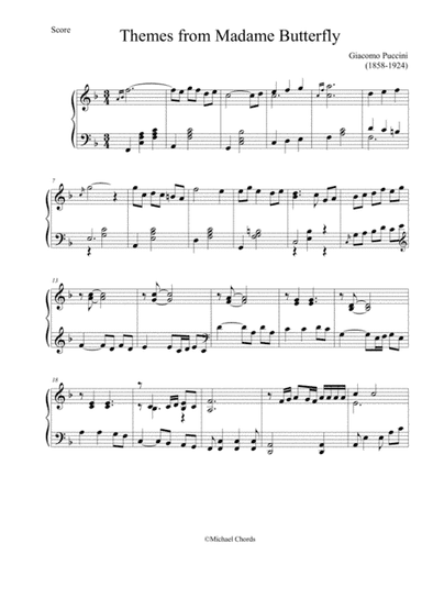 themes from Madama Butterfly (arr. pianoplayer)