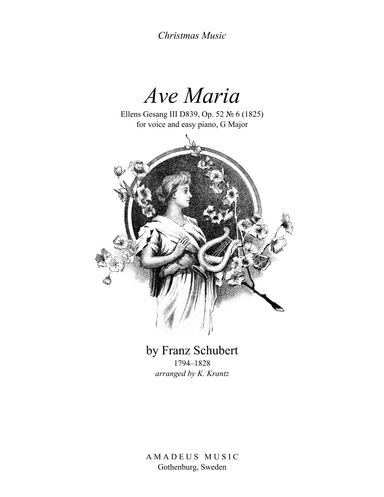 Ave Maria (Schubert) for voice and easy piano (G major) (arr. Klas Krantz)