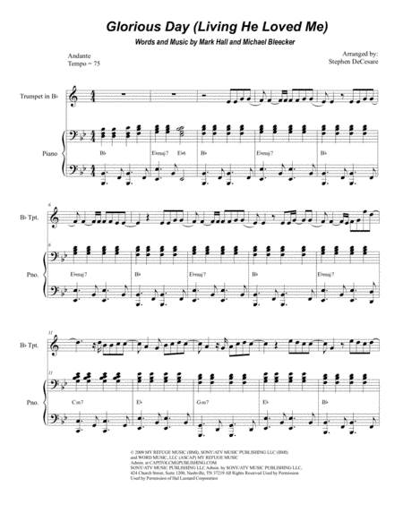 Glorious Day (Living He Loved Me) (arr. Stephen DeCesare)