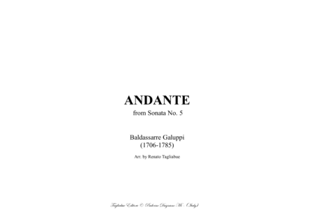 GALUPPI - ANDANTE from Sonata No.5 -  For Organ (arr. Renato Tagliabue)