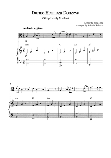 Durme Hermoza Donzeya (Sleep Lovely Maiden) (arr. Kaiserin Rebecca)