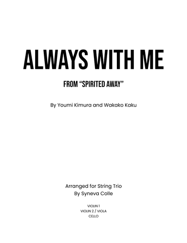 Itsumo Nandodemo (always With Me) (arr. Syneva Colle)