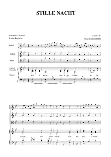 STILLE NACHT for SA Choir, Strings and Organ (arr. Renato Tagliabue)