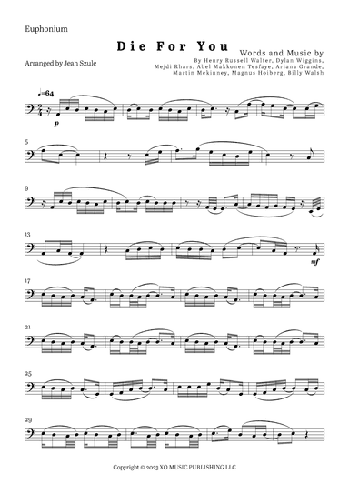 Die For You Remix (arr. Jean Szulc)