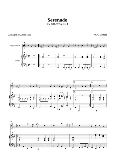 Serenade KV 101 250a No.1 (arr. André Nusa)
