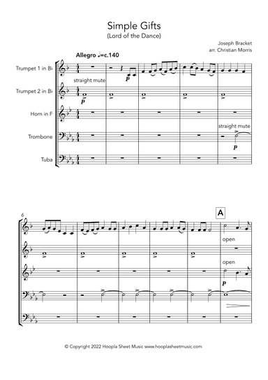 Simple Gifts (arr. Christian Morris)