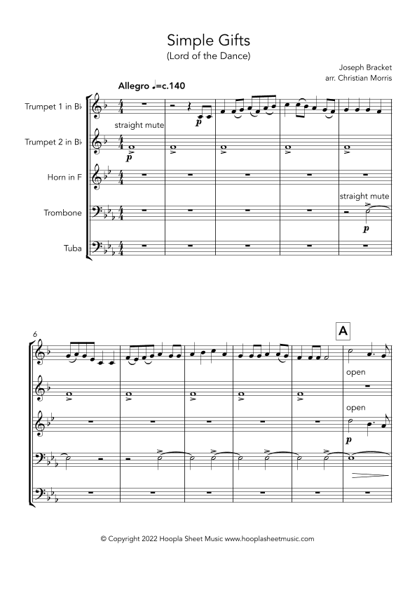Simple Gifts (arr. Christian Morris)