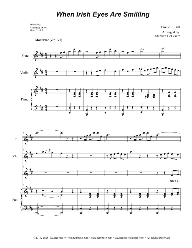 When Irish Eyes Are Smiling (Vocal solo - High Key) (arr. Stephen DeCesare)
