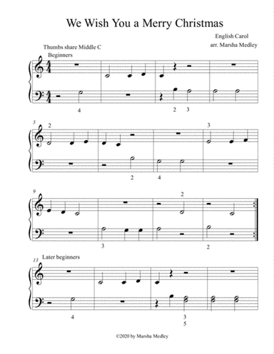 Beginner Christmas Carols in Middle C Position (arr. Marsha Medley)