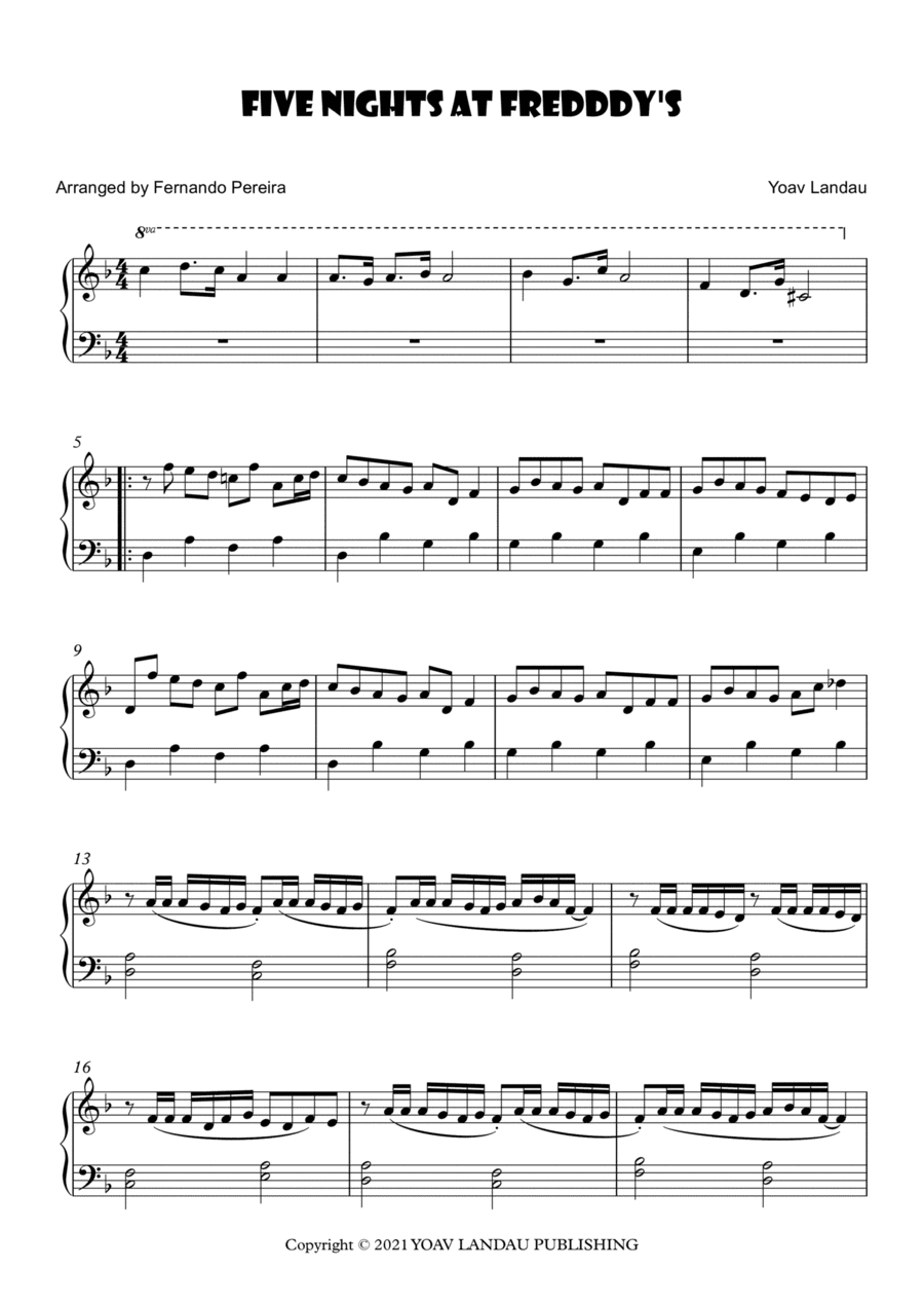 Five Nights At Freddy's (arr. Fernando Pereira)