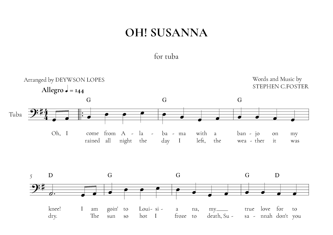 Oh! Susanna (arr. Deywson Lopes)