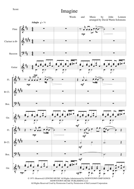 Imagine (arr. David Warin Solomons)