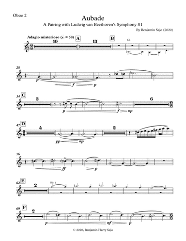 Aubade: A Pairing with Beethoven's Symphony #1 - Oboe 2
