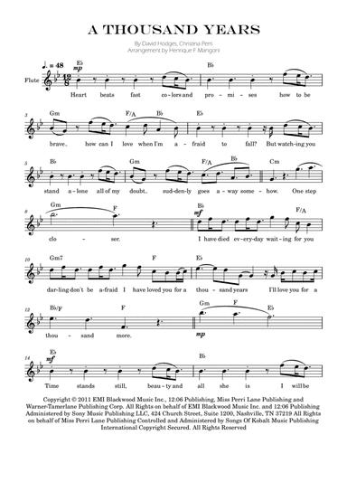A Thousand Years (arr. Henrique F Mangoni)