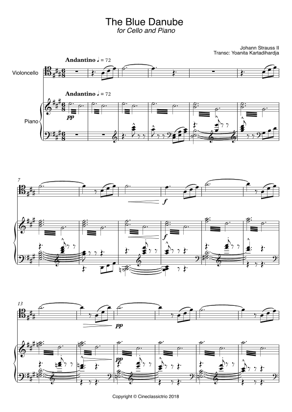 The Blue Danube Waltz for Piano and Cello (arr. Yoanita Kartadihardja)