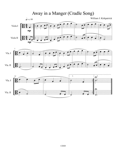 Away in a Manger (Cradle Song) for viola duet (arr. B C Dockery)