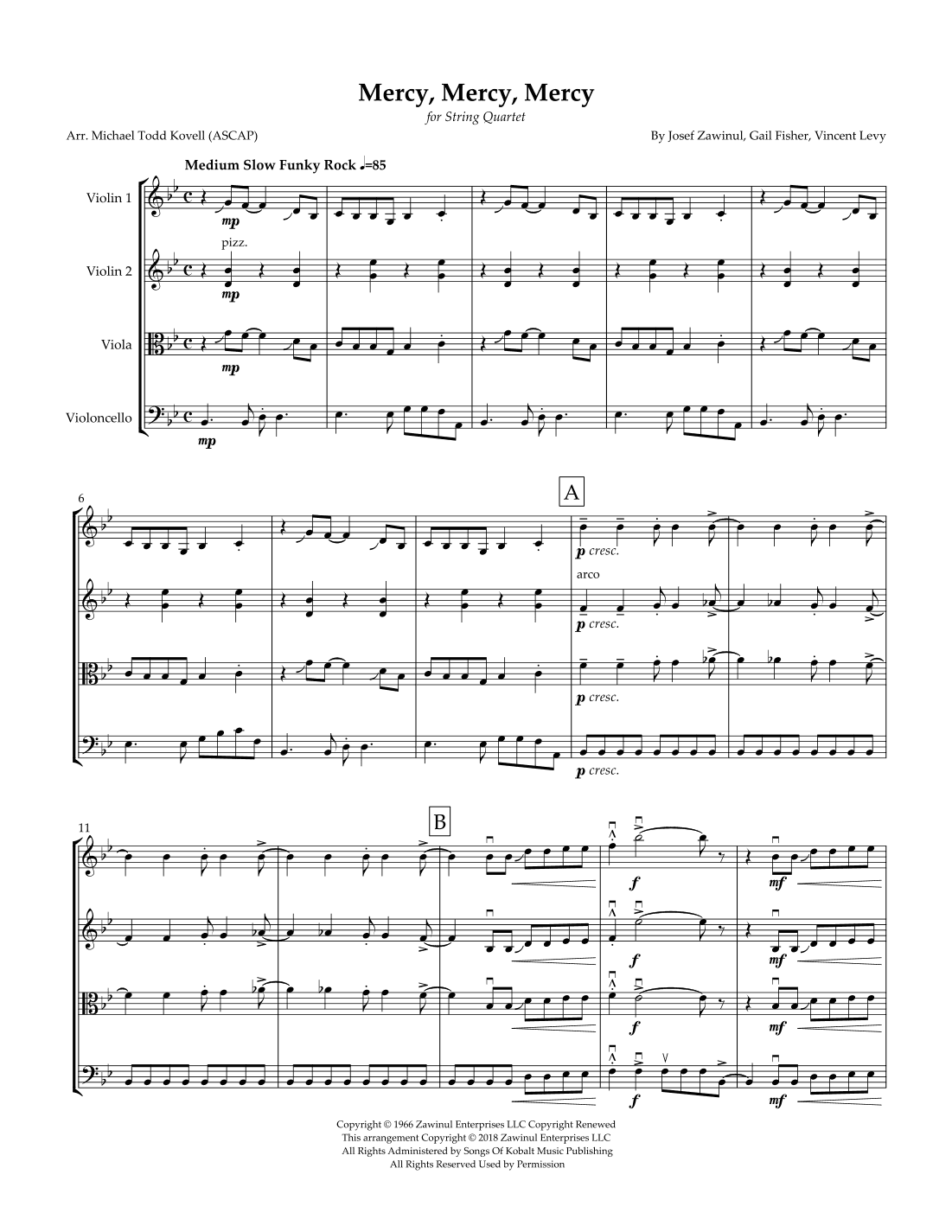 Mercy, Mercy, Mercy (arr. Michael Todd Kovell)