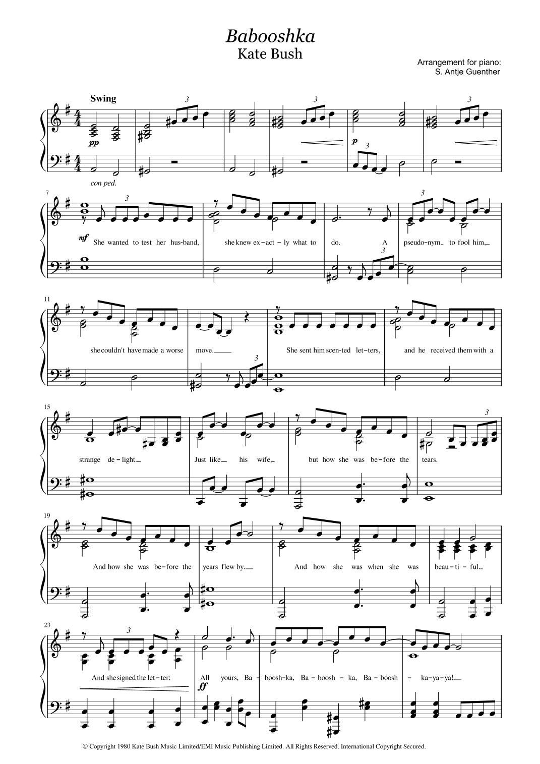 Babooshka (arr. Antje Günther)