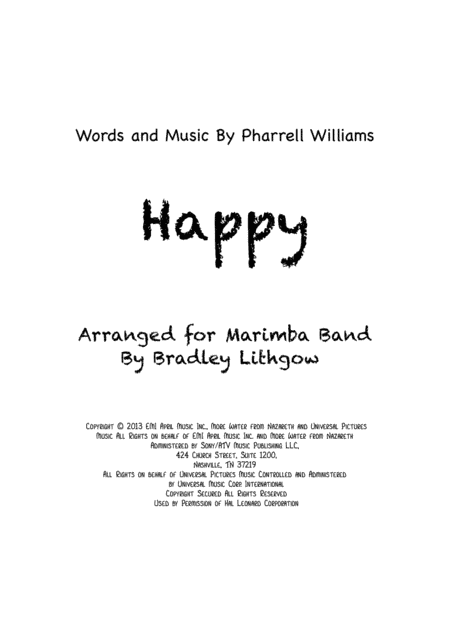 Happy (arr. Bradley Lithgow)