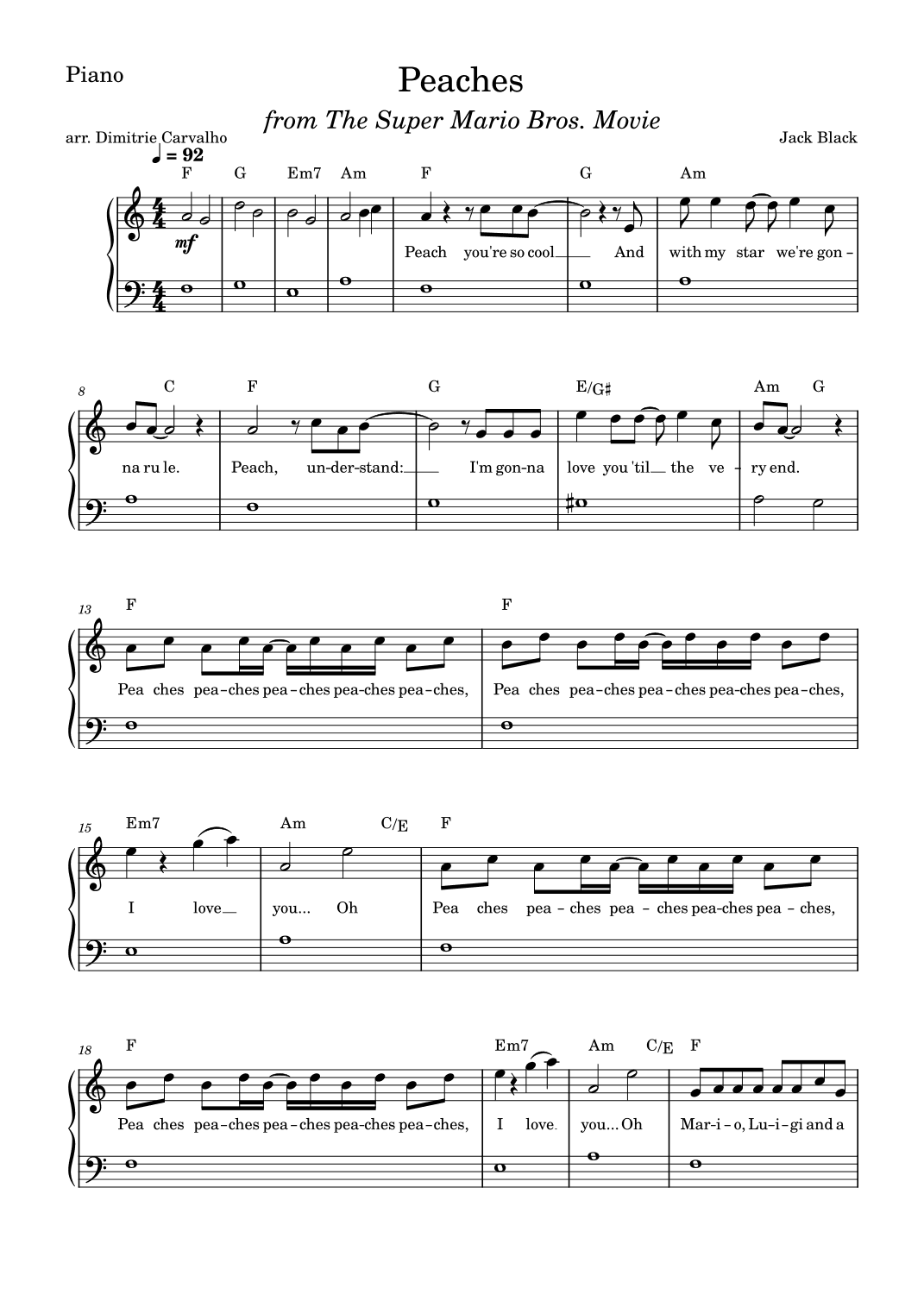 Peaches (arr. Dimitrie Carvalho)