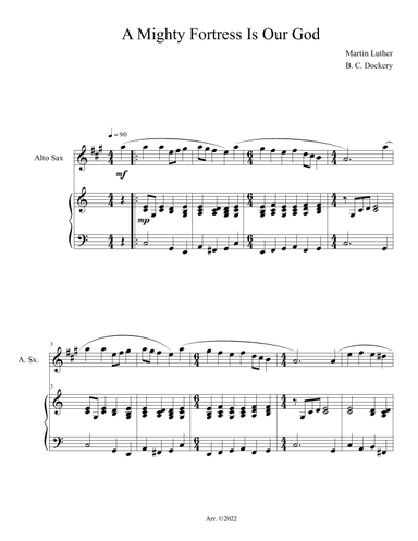 A Mighty Fortress is Our God (Alto Sax Solo with Piano Accompaniment) (arr. B. C. Dockery)