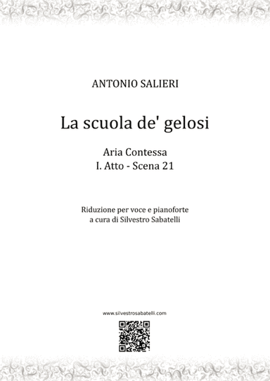 La scuola de' gelosi - Aria della Contessa - I Atto, Scena 21 (arr. Silvestro Sabatelli)