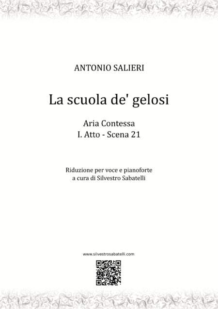 La scuola de' gelosi - Aria della Contessa - I Atto, Scena 21 (arr. Silvestro Sabatelli)