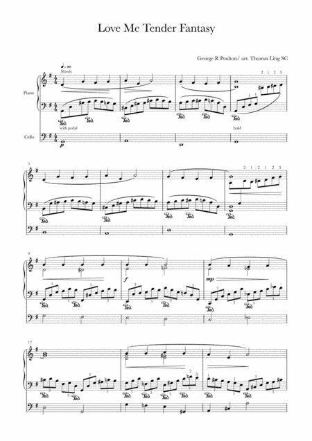 Love Me Tender Fantasy Piano and Cello (arr. Thomas Ling Swee Chin)