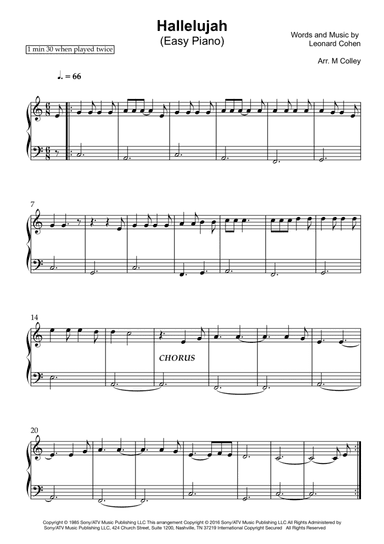 Hallelujah (arr. M Colley)