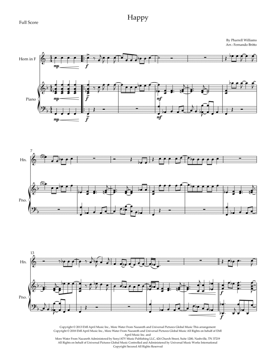 Happy (arr. Fernando Britto)