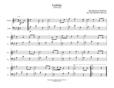 Lullaby- Violin and Cello Duet (arr. Dominic Meccia)