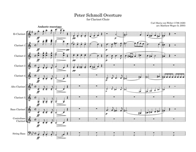 Peter Schmoll Overture - Clarinet Ensemble (arr. Matthew Weger)