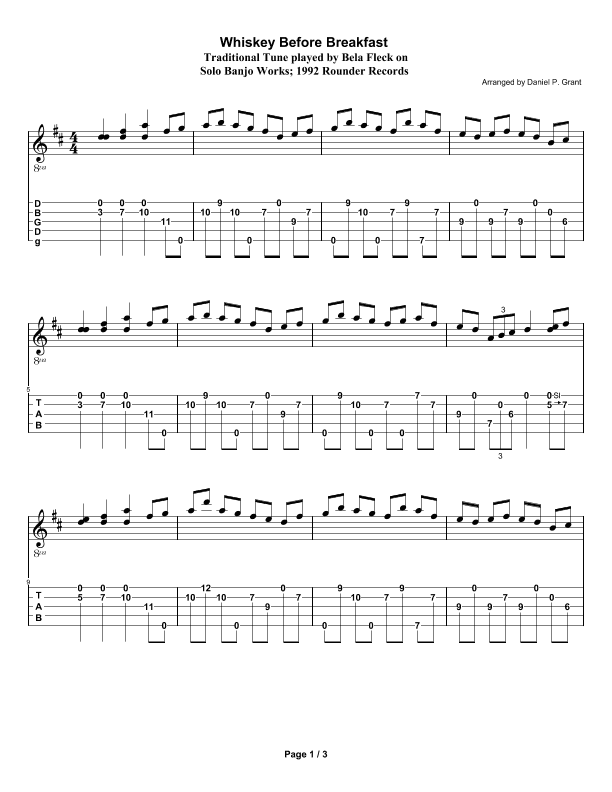 Whiskey Before Breakfast (arr. Daniel P. Grant)