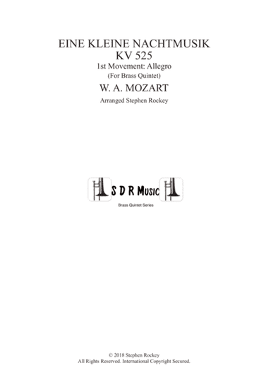 Eine Kleine Nachtmusik 1st Movement Allegro for Brass Quintet (arr. Stephen Rockey)