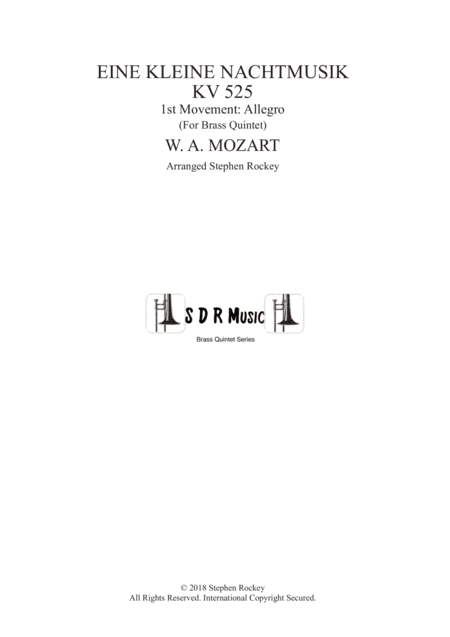 Eine Kleine Nachtmusik 1st Movement Allegro for Brass Quintet (arr. Stephen Rockey)