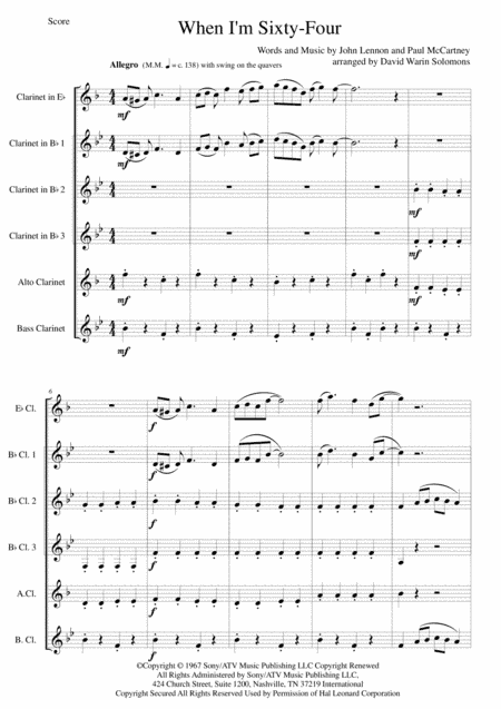 When I'm Sixty-Four (arr. David Warin Solomons)